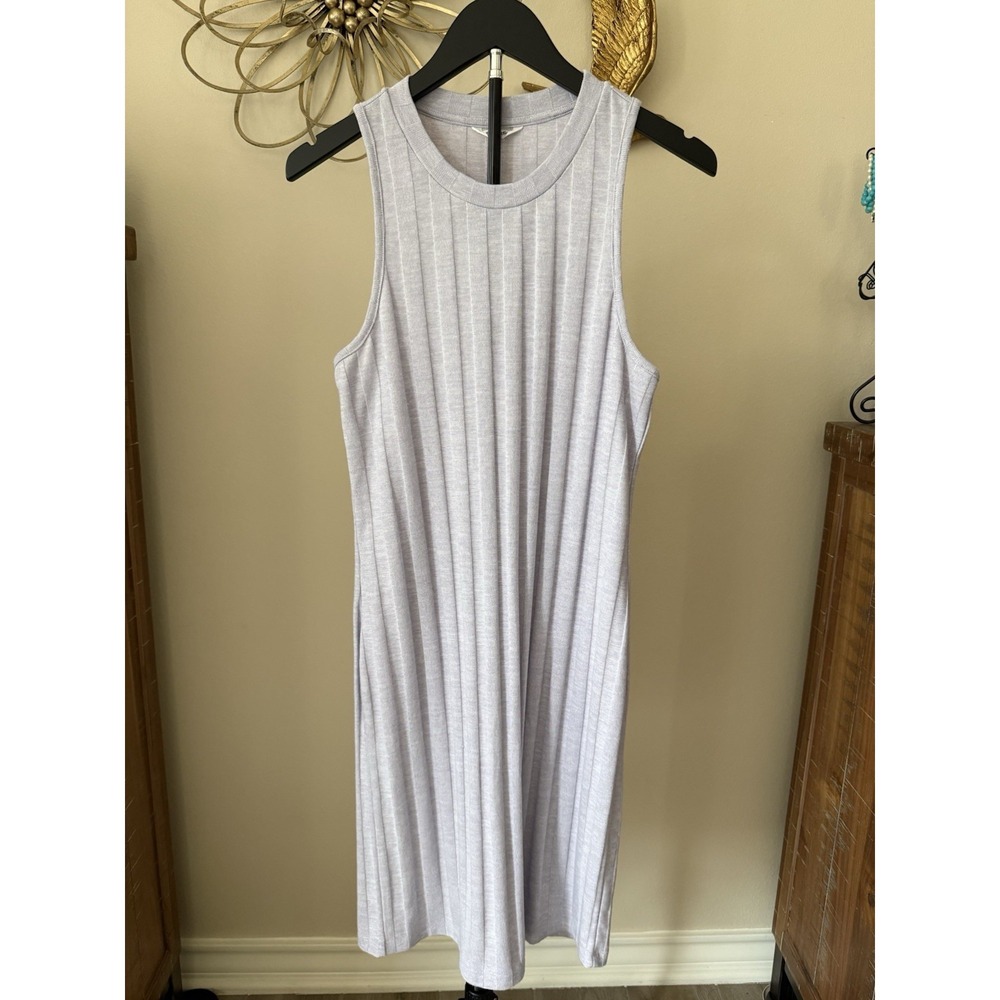 Splendid Light Lilac Knit Tank Dress Crew Neck Women's Size L Wedding Guest